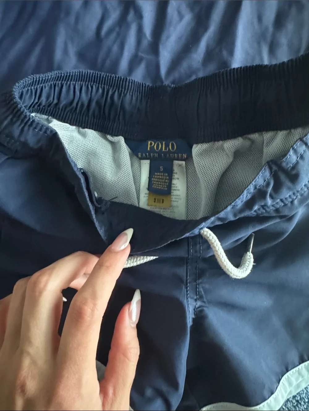 Ralph Lauren Navy and White Boys Two-Piece Swim Set with Polo Bear